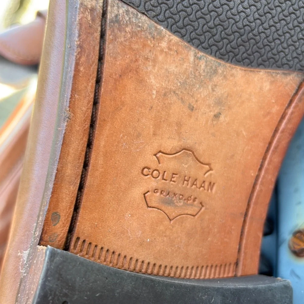 Cole Haan Tan Leather Slip-On Loafers - Picture 2 of 5
